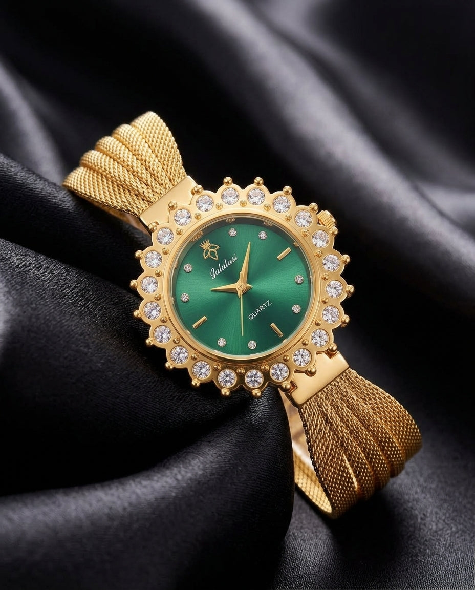Marisol Women's Crystal Halo Mesh Watch
