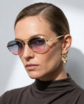 Liora Women's Teardrop Oval Sunglasses