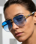 Leone Women's Rimless Pilot Sunglasses