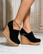 Augusta Women's Suede Platform Wedge Ankle Booties