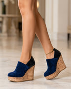 Augusta Women's Suede Platform Wedge Ankle Booties