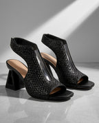 Zoe Women's Woven Sculptural Heel Sandals