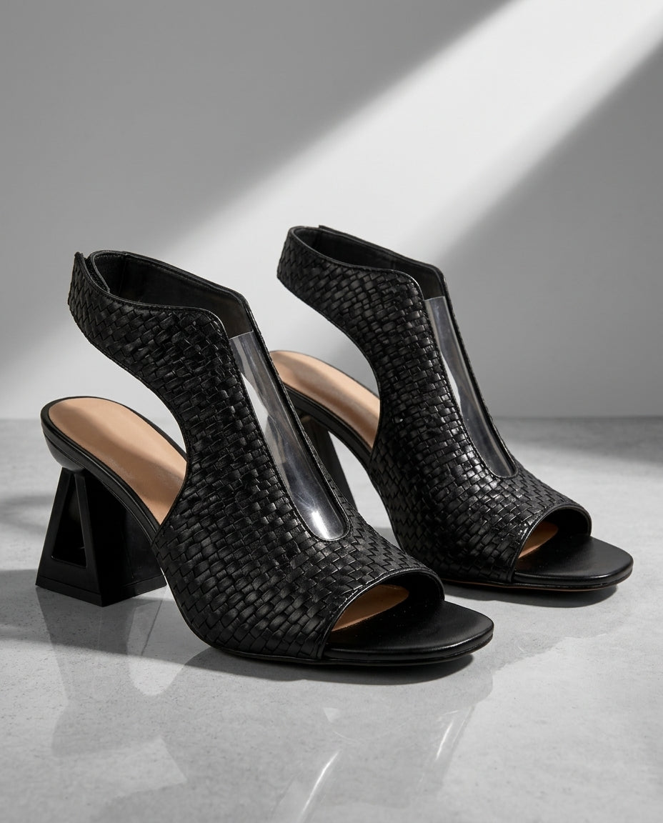 Zoe Women's Woven Sculptural Heel Sandals