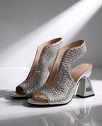 Zoe Women's Woven Sculptural Heel Sandals
