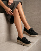Isla Women's Suede Tassel Platform Lug Sole Loafers