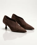 Vesna Women's Suede Kitten Heel Pointed Toe Pumps