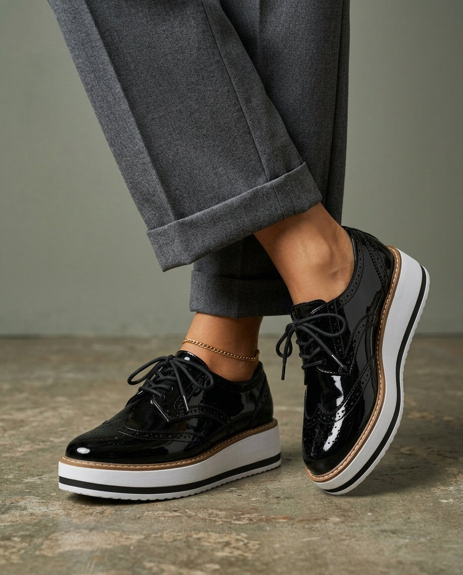 Marlowe Women's Patent Platform Oxfords