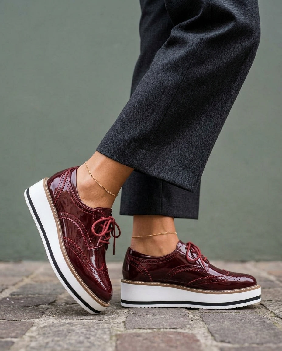Marlowe Women's Patent Platform Oxfords