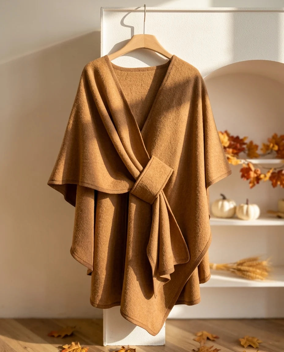 Giselle Fall Knit Poncho Sweater