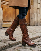 Everly Women's Lace Up Knee High Leather Boots