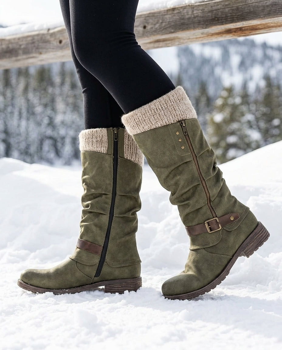 Barrett Women's Sweater Cuff Combat Boots
