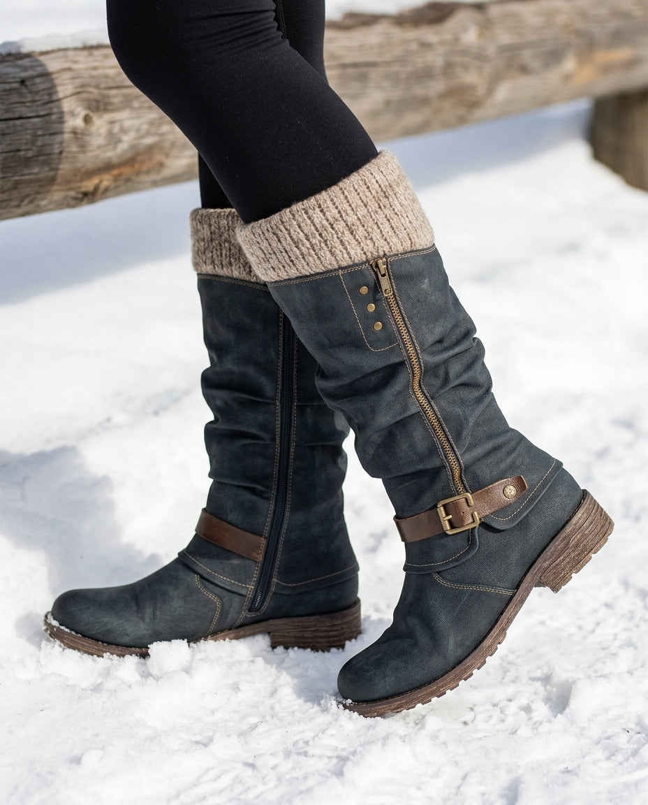 Barrett Women's Sweater Cuff Combat Boots