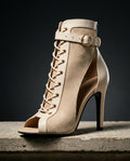Sutton Women's Lace Up Peep Toe Heels