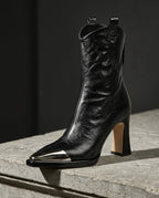Grayson Women's Metal Cap Toe Lather Boots
