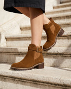 Kensington Women's Suede Buckle Chelsea Boots
