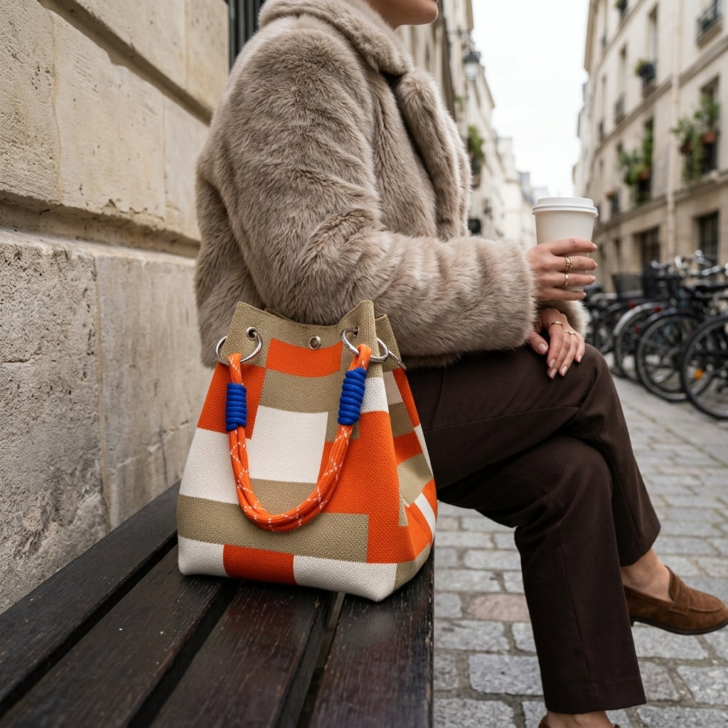 Palmer Women's Colorblock Canvas Bucket Bag