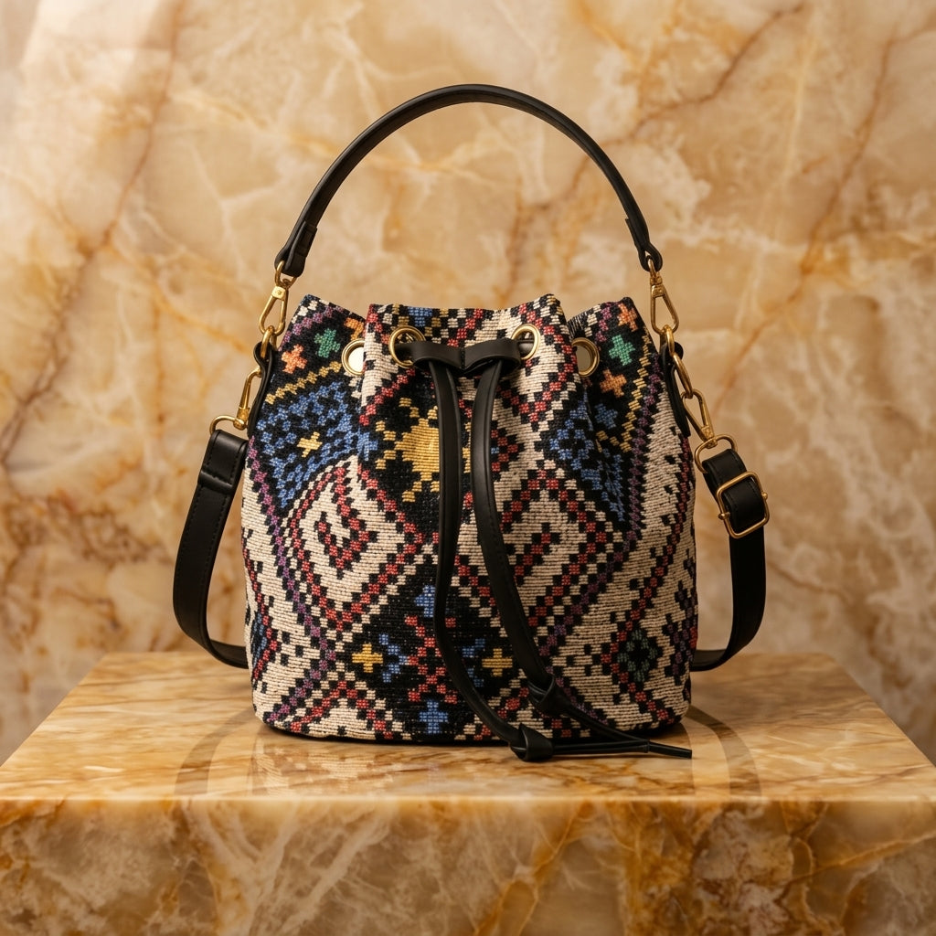 Delaney Women's Floral Tapestry Bucket Bag