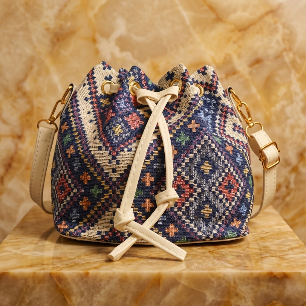Delaney Women's Floral Tapestry Bucket Bag