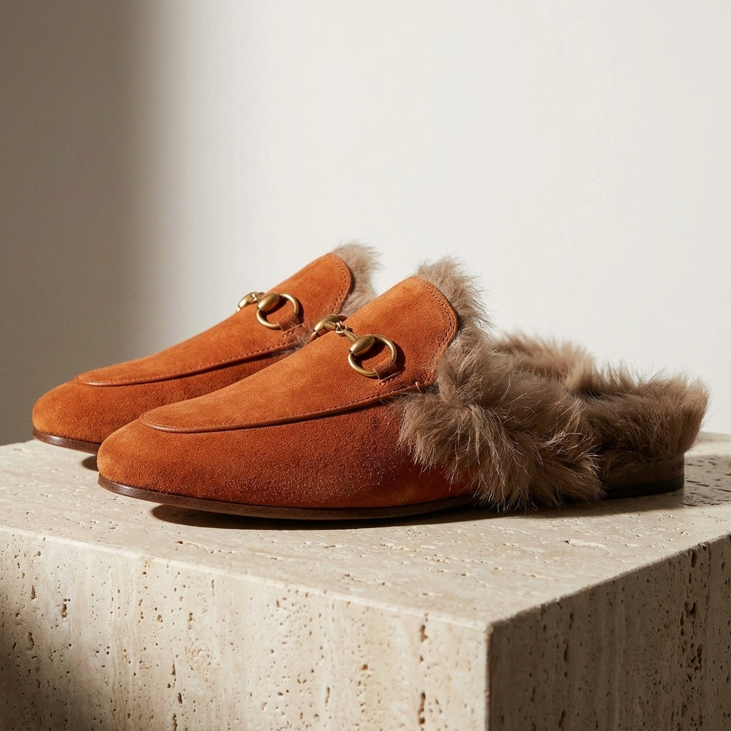 Marlowe Women's Fur Lined Suede Mules