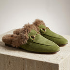 Marlowe Women's Fur Lined Suede Mules