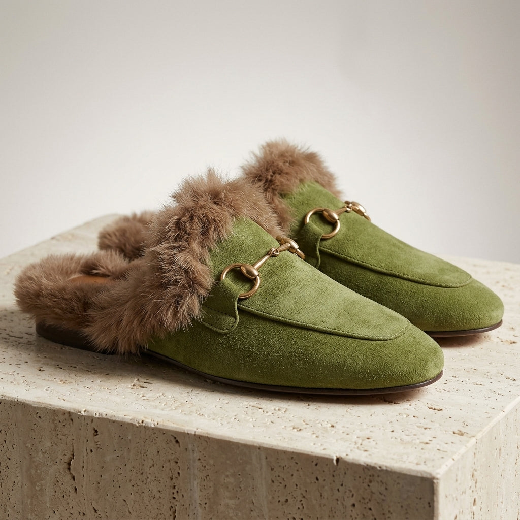 Marlowe Women's Fur Lined Suede Mules