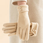 Everly Women's Wool Button Cuff Gloves