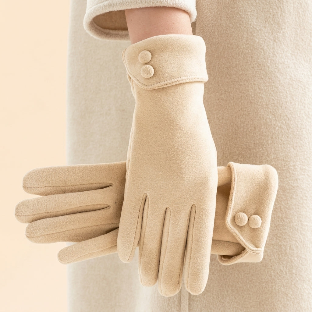 Everly Women's Wool Button Cuff Gloves