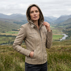 Sinclair Women's Leather Hooded Moto Jacket