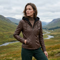 Sinclair Women's Leather Hooded Moto Jacket