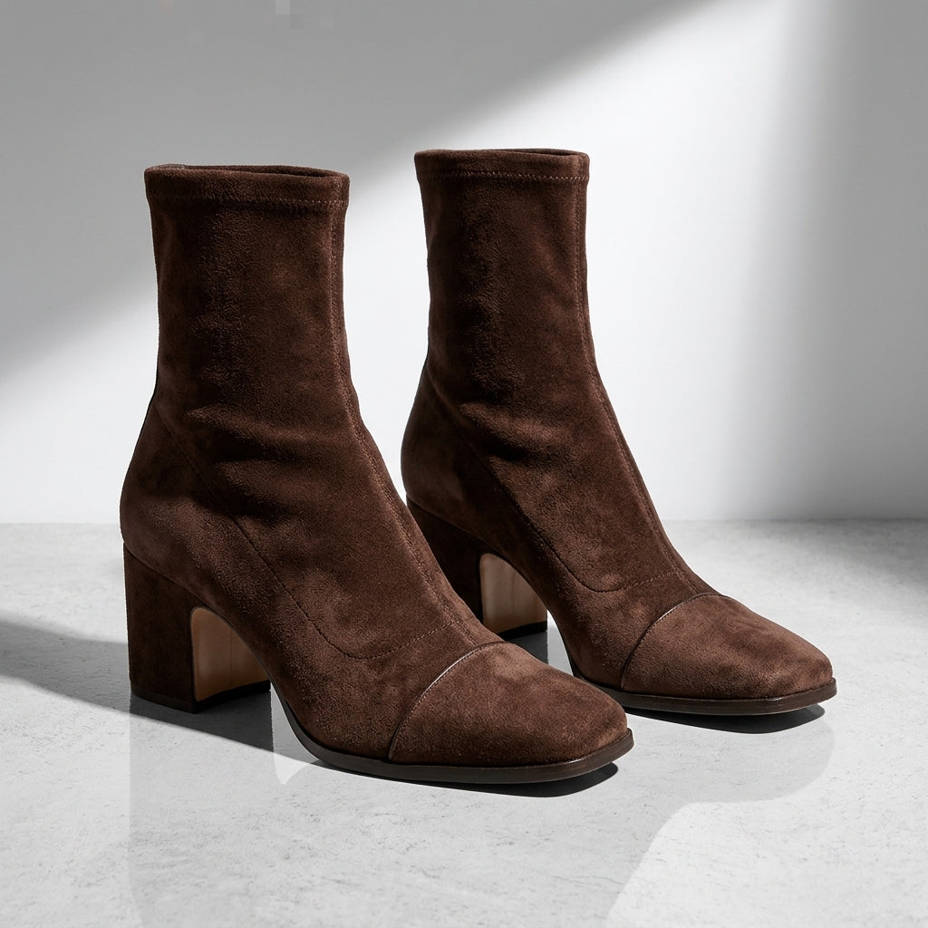 Collins Women's Suede Square Toe Ankle Boots