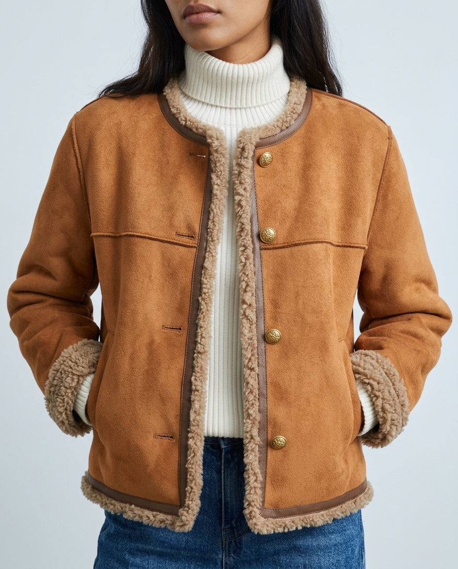Genevieve Shearling-Lined Tailored Jacket
