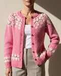 Aveline Jacquard Knit Cardigan Sweater