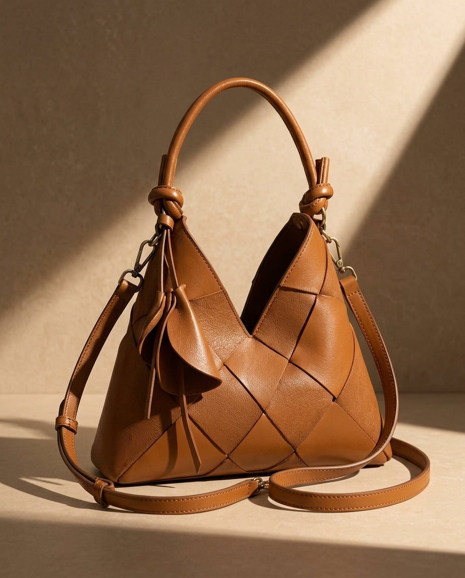 Bianca Woven Leather Shoulder Bag