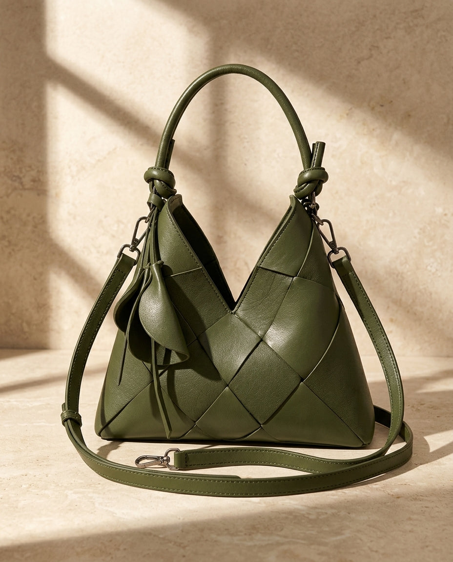 Bianca Woven Leather Shoulder Bag