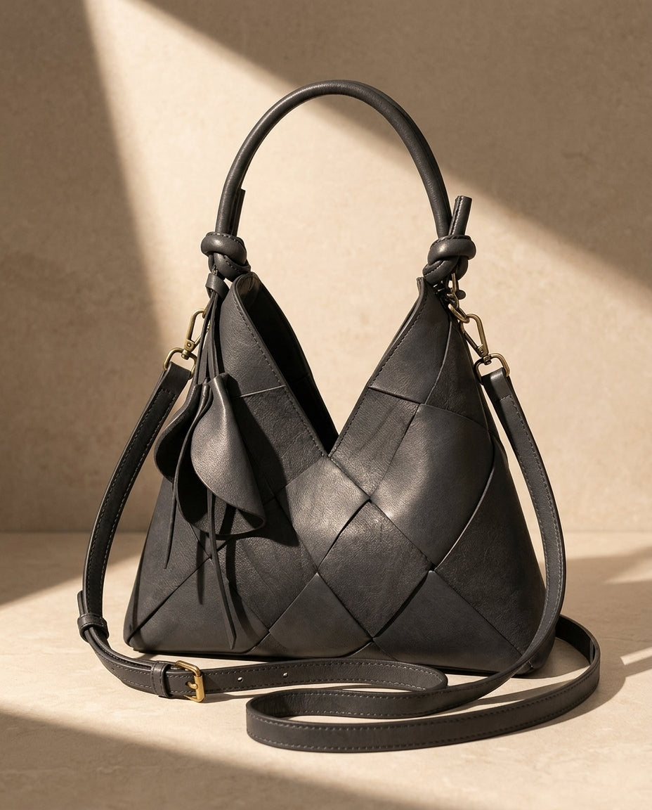Bianca Woven Leather Shoulder Bag