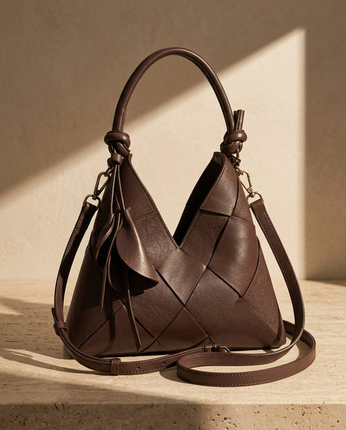 Bianca Woven Leather Shoulder Bag
