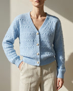 Sienna Textured Knit V-Neck Cardigan Sweater