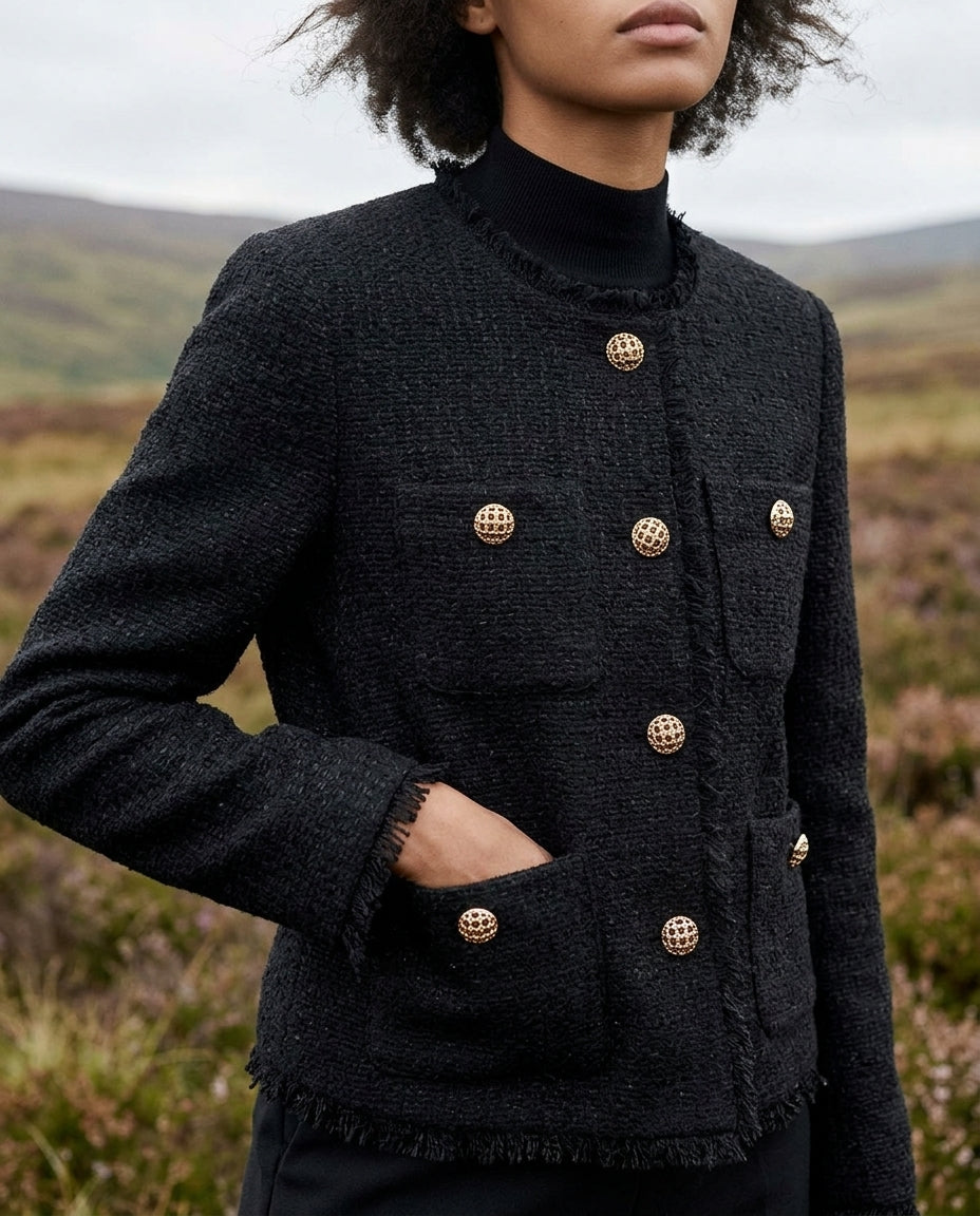 Nicolette Tailored Tweed Crop Jacket