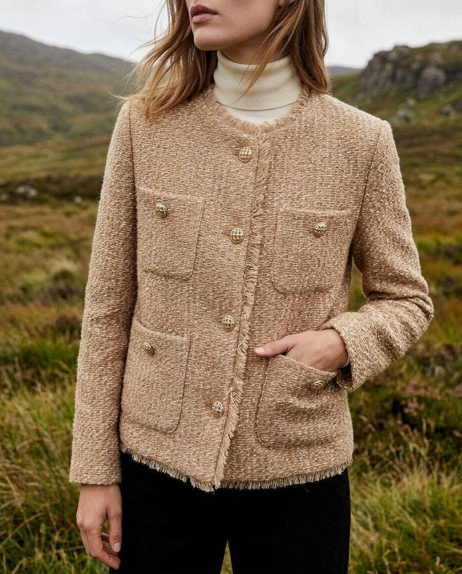 Nicolette Tailored Tweed Crop Jacket