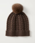 Soren Cable-Knit Cashmere Pompom Beanie