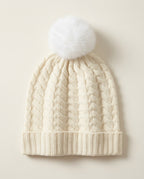 Soren Cable-Knit Cashmere Pompom Beanie