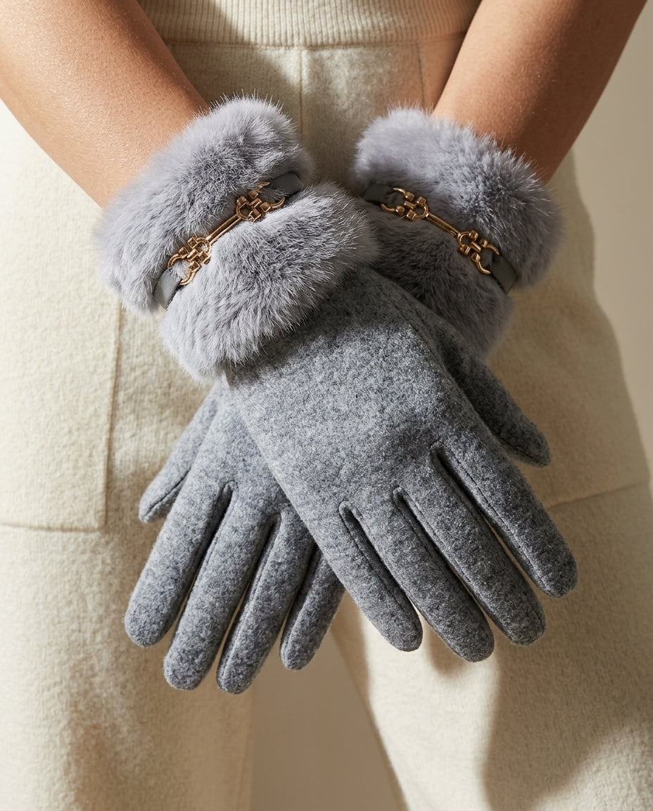 Belvoir Wool Fur Gloves for Winter
