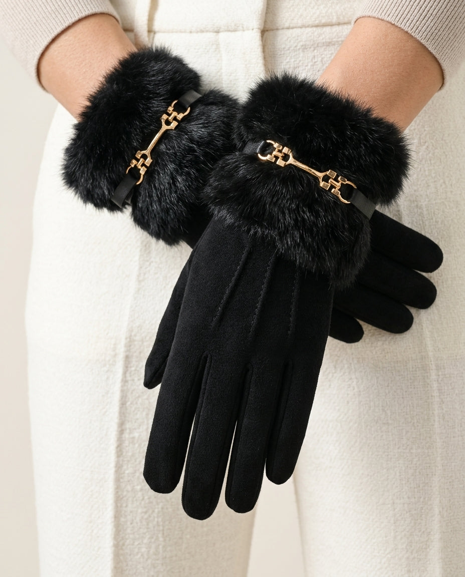 Belvoir Wool Fur Gloves for Winter