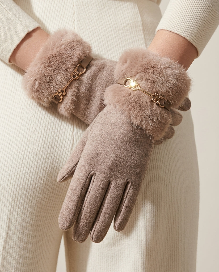 Belvoir Wool Fur Gloves for Winter