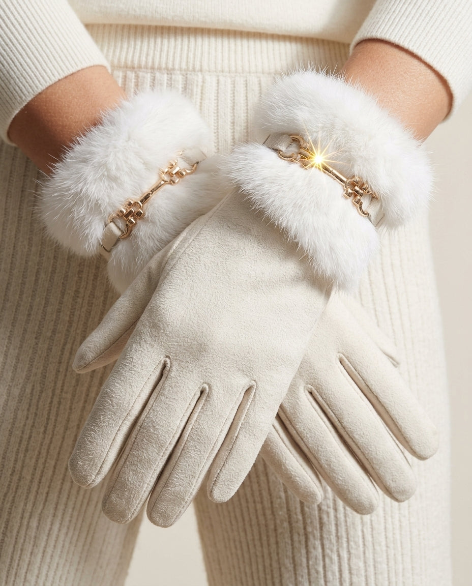 Belvoir Wool Fur Gloves for Winter