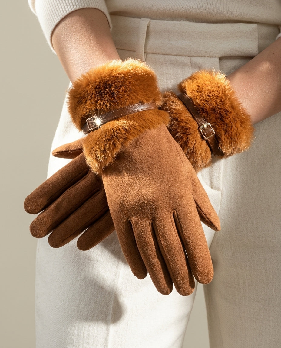 Ilse Wool Fur Gloves for Winter