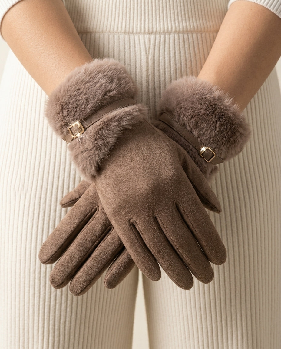 Ilse Wool Fur Gloves for Winter