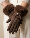 Fenella Suede Fur Gloves for Winter