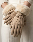 Fenella Suede Fur Gloves for Winter