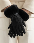Fenella Suede Fur Gloves for Winter